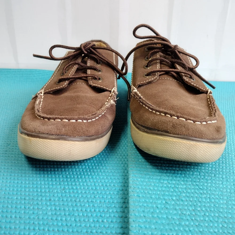 G.H Bass & Co Mens Oliver F14 Boat Shoes Loafers Leather & Fabric Brown - 10